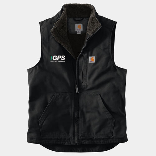 iGPS Embroidered - Sherpa Lined Mock Neck Vest Thumbnail