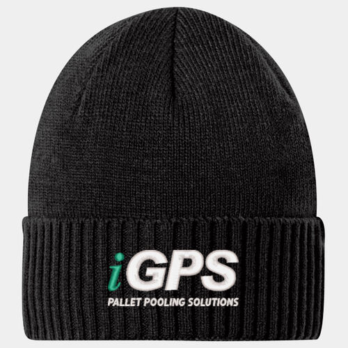 iGPS Embroidered  - Rib Knit Cuff Beanie Thumbnail