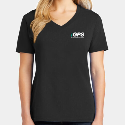iGPS Printed  - Ladies Core Cotton V Neck Tee Thumbnail