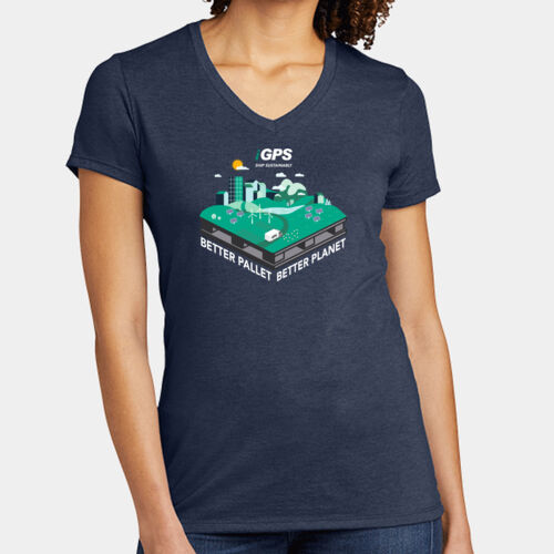 iGPS Better Pallet Better Planet - Women's Tri Blend V Neck Tee Thumbnail
