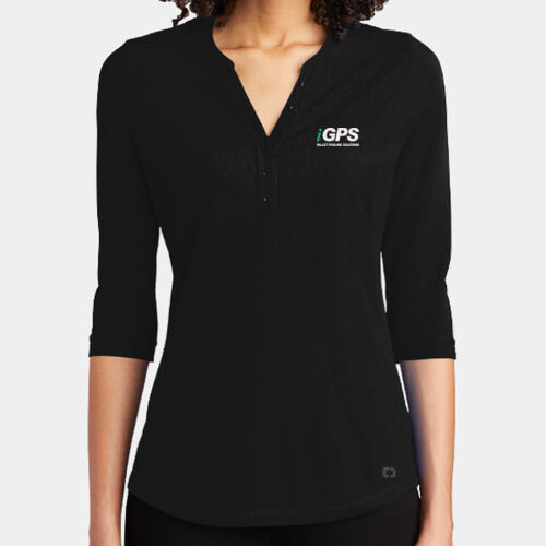 iGPS Embroidered - Ladies Jewel Henley Thumbnail