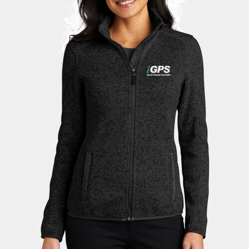 iGPS Embroidered - Ladies Sweater Fleece Jacket Thumbnail