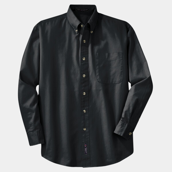 Custom No Minimum Port Authority Tall Long Sleeve Twill Shirt TLS600T Front View