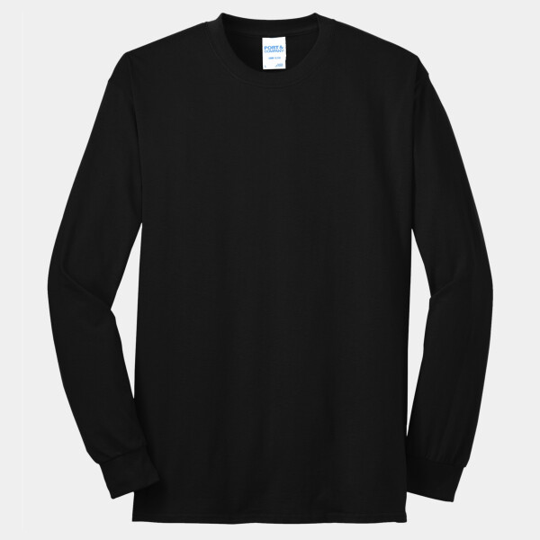 No Minimum Custom Logo Long Sleeve Core Blend Tee PC55LS Front View