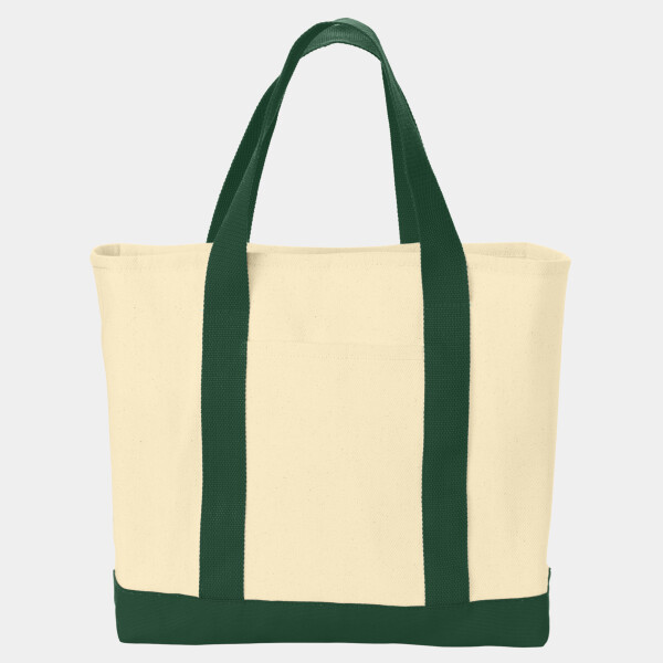 No Minimum Custom Logo Twill two Tone Shopping Tote B400 Front View