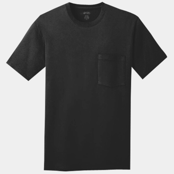  No Minimum Custom Logo Core Cotton Pocket Tee PC54P Front View