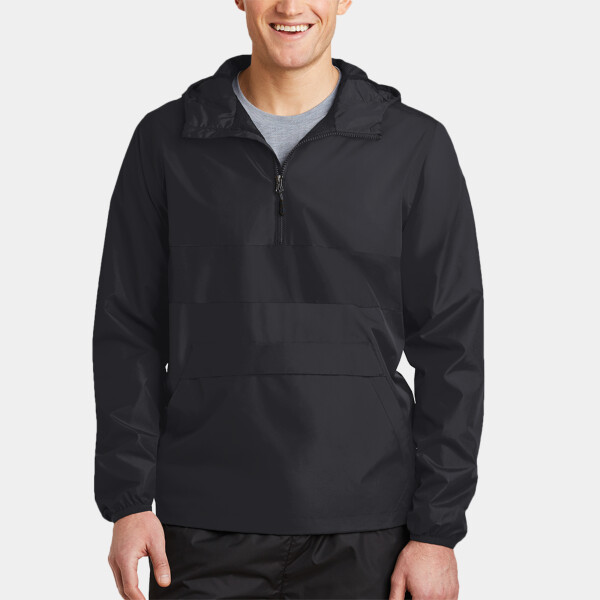 Custom No Minimum Sport-Tek Zipped Pocket Anorak JST65 Front View