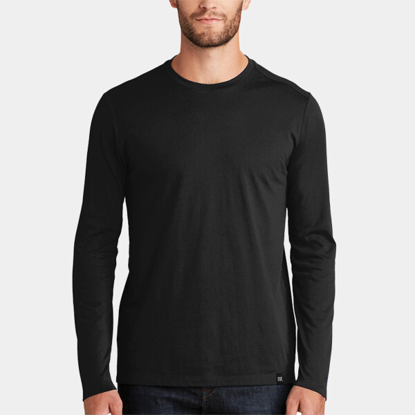 Custom No Minimum New Era Heritage Blend Long Sleeve Crew Tee NEA102 Front View