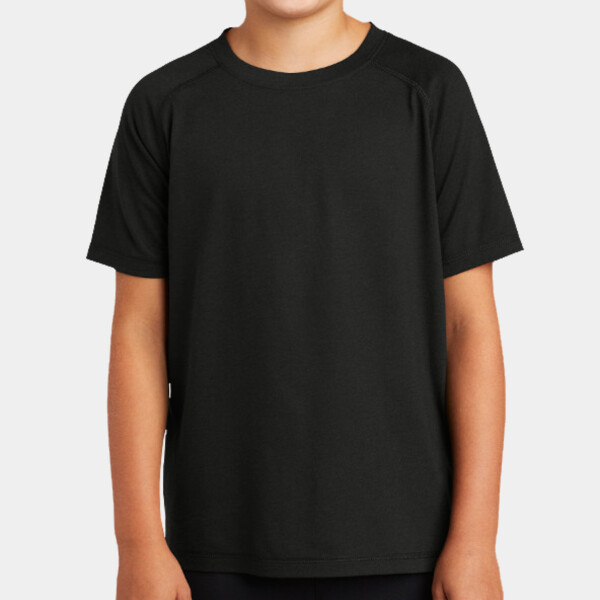 Custom No Minimum Sport-Tek Youth PosiCharge Tri Blend Wicking Raglan Tee YST400 Front View