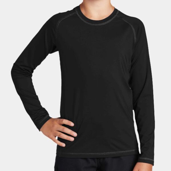 Custom No Minimum Sport-Tek Youth Long Sleeve Rashguard Tee YST470LS Front View
