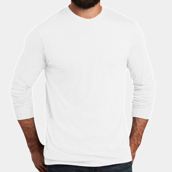 No Minimum Custom Logo Allmade Unisex Tri Blend Long Sleeve Tee AL6004 Font View