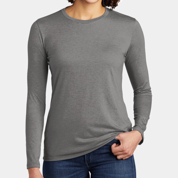 No Minimum Custom Logo Allmade Women's Tri Blend Long Sleeve Tee AL6008 Front View
