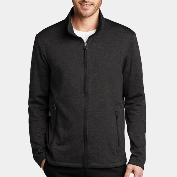 Custom No Minimum Port Authority Collective Striated Fleece Jacket F905 Front View