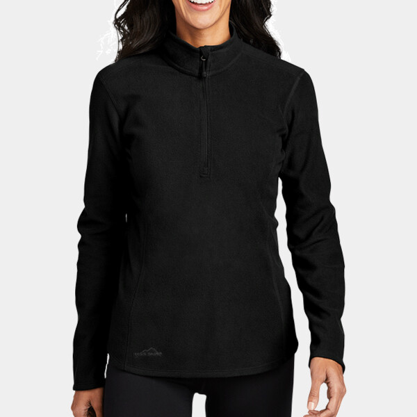 Custom No Minimum Eddie Bauer Ladies 1/2 Zip Microfleece Jacket EB227 Front View