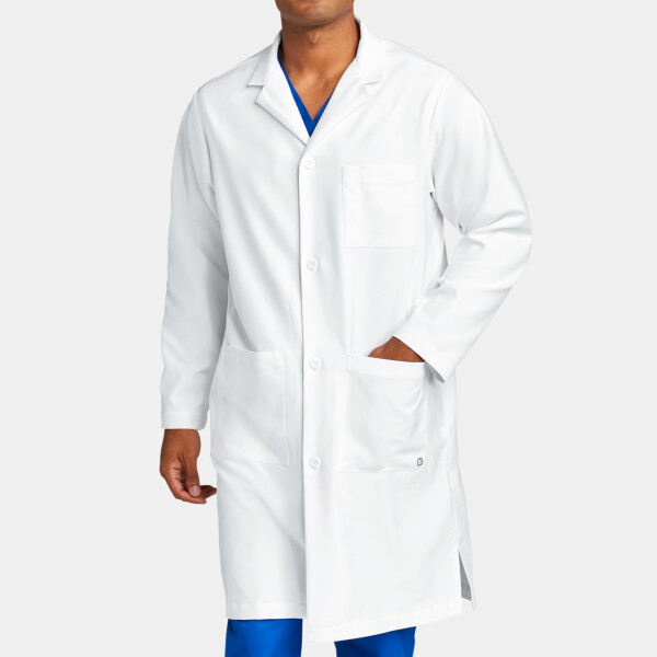 Custom No Minimum Wink Men's Long Lab Coat WW5172 Front View