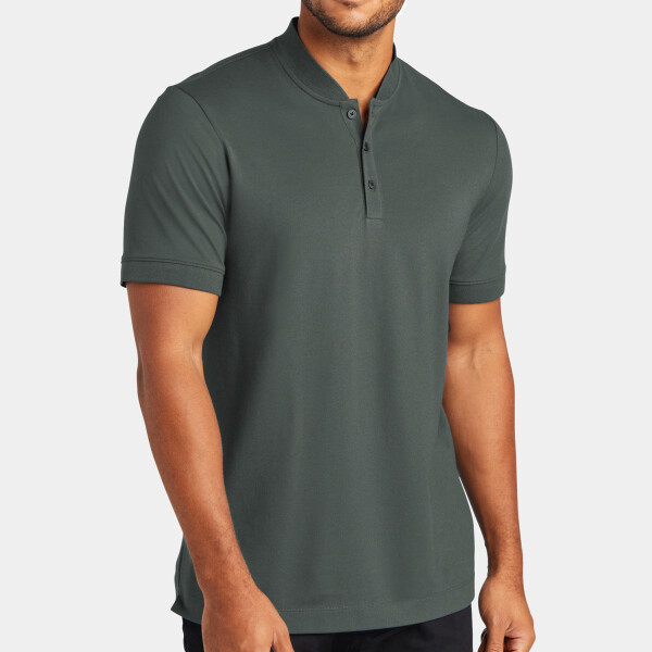 Custom No Minimum Mercer+Mettle Stretch Pique Henley MM1008 Front View