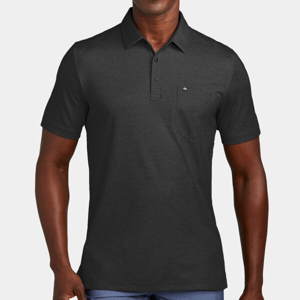 Custom No Minimum Travis Mathew Oceanside Heather Pocket Polo TM1MY404 Front View
