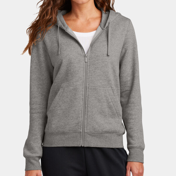 Nike Ladies Club Fleece Sleeve Swoosh Full Zip Hoodie NKFD9890 Front View