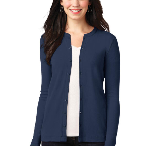 Ladies Concept Stretch Button Front Cardigan (low stock alert) Thumbnail