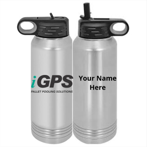 iGPS Personalized  -  Custom 30 oz. Silver Stainless Steel Vacuum Insulated Water Bottle Thumbnail