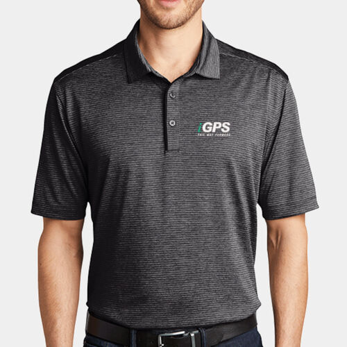 iGPS Embroidered Crest - Shadow Stripe Polo Thumbnail