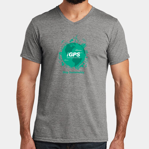 iGPS Earth Ship Sustainably - Unisex Tri Blend V Neck Tee Thumbnail