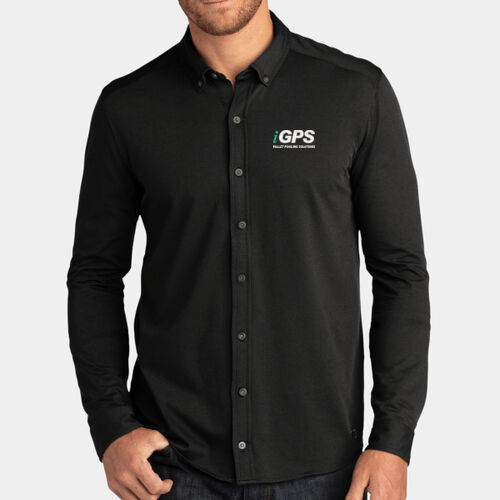 iGPS Embroidered  - Code Stretch Long Sleeve Button Up Thumbnail