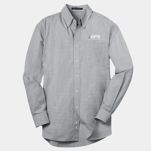 iGPS Embroidered  - Plaid Pattern Easy Care Shirt Thumbnail