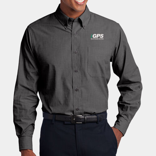 iGPS Embroidered  - Tall Crosshatch Easy Care Shirt Thumbnail