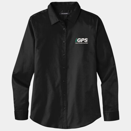 iGPS Embroidered  - Ladies Long Sleeve SuperPro React ™ Twill Shirt Thumbnail