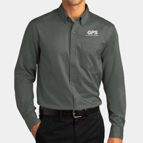 iGPS Embroidered  - Long Sleeve SuperPro React ™ Twill Shirt Thumbnail