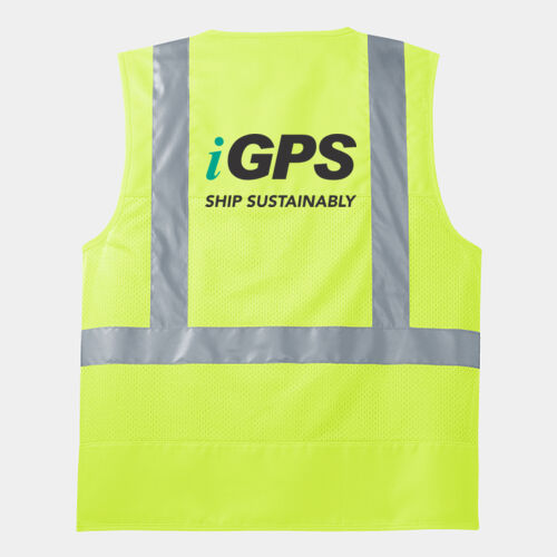 iGPS Logo Printed Back - Ansi 107 Class 2 Mesh Back Safety Vest Thumbnail